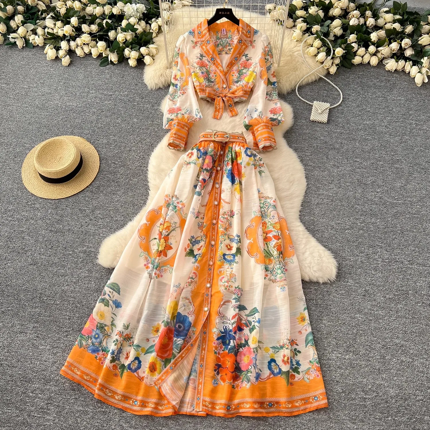 Lady Elegant Single Breasted Shirt Tops&A-line Skirts Set 2025 Party Fashion Floral Print Dresses Suit Women Long Sleeve Outfit
Lady Elegant Single Breasted Shirt Tops&A-line Skirts Set 2025 Party Fashion Floral Print Dresses Suit Women Long Sleeve Outfit