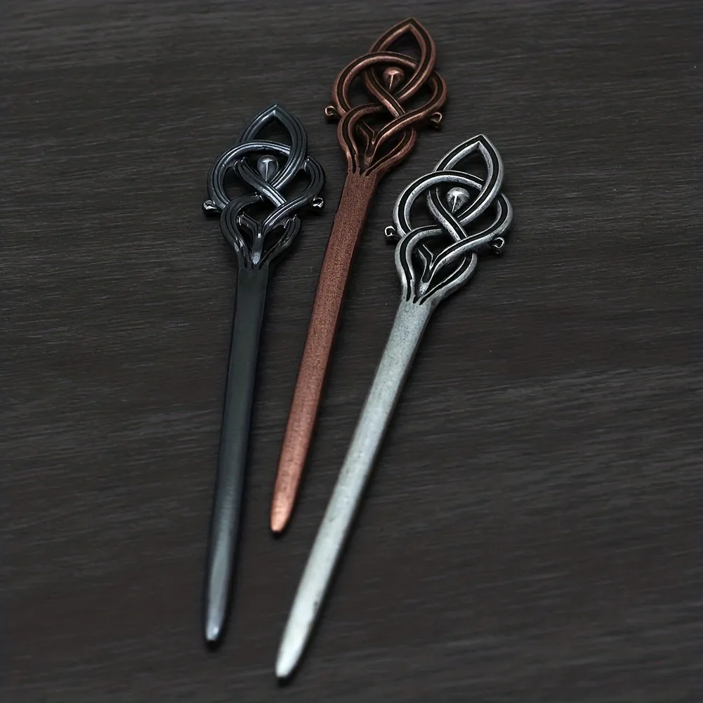Retro style women's hair accessories Celtic knot antique silver plate stick Viking jewelry Nordic hair clip party gift
Retro style women's hair accessories Celtic knot antique silver plate stick Viking jewelry Nordic hair clip party gift