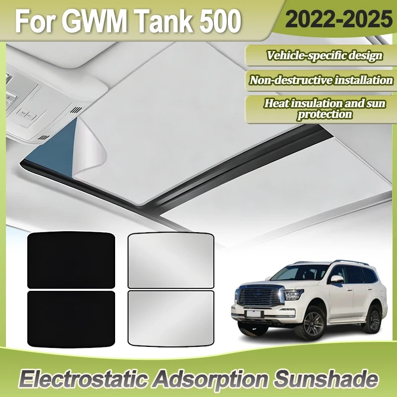 For GWM Tank 500 P03 2022 2023 2024 2025 Car Roof Sun Shade Electrostatic Adsorption Sunroof Sunshade Skylight Parts Accessories
For GWM Tank 500 P03 2022 2023 2024 2025 Car Roof Sun Shade Electrostatic Adsorption Sunroof Sunshade Skylight Parts Accessories