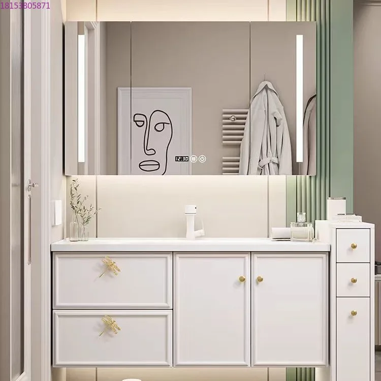 Легкий французский кремовый ветер из чистого массива дерева, французский шкаф для ванной комнаты, встроенная керамическая комбинация раковины, умная
Легкий французский кремовый ветер из чистого массива дерева, французский шкаф для ванной комнаты, встроенная керамическая комбинация раковины, умная