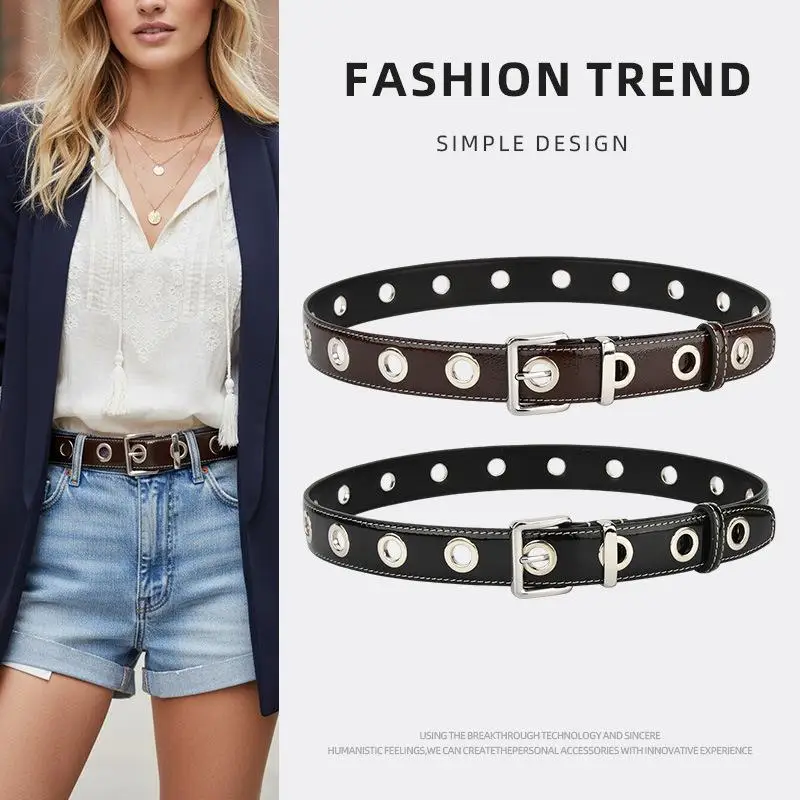 3.3cm Cowhide Women's Belt, Woman Retro Metal Buckle eye-catching Decoration Fashionable Casual Versatile Jeans Belts
3.3cm Cowhide Women's Belt, Woman Retro Metal Buckle eye-catching Decoration Fashionable Casual Versatile Jeans Belts