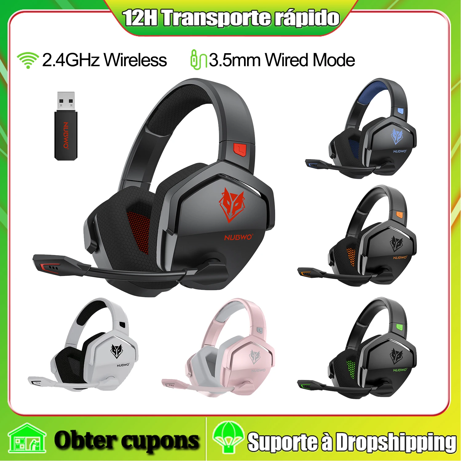 Беспроводная игровая гарнитура с микрофоном 2,4G BT NUBWO G06, игровые наушники с объемным звуком и микрофоном для ПК, компьютера, ноутбука, PS4, PS5
Беспроводная игровая гарнитура с микрофоном 2,4G BT NUBWO G06, игровые наушники с объемным звуком и микрофоном для ПК, компьютера, ноутбука, PS4, PS5
