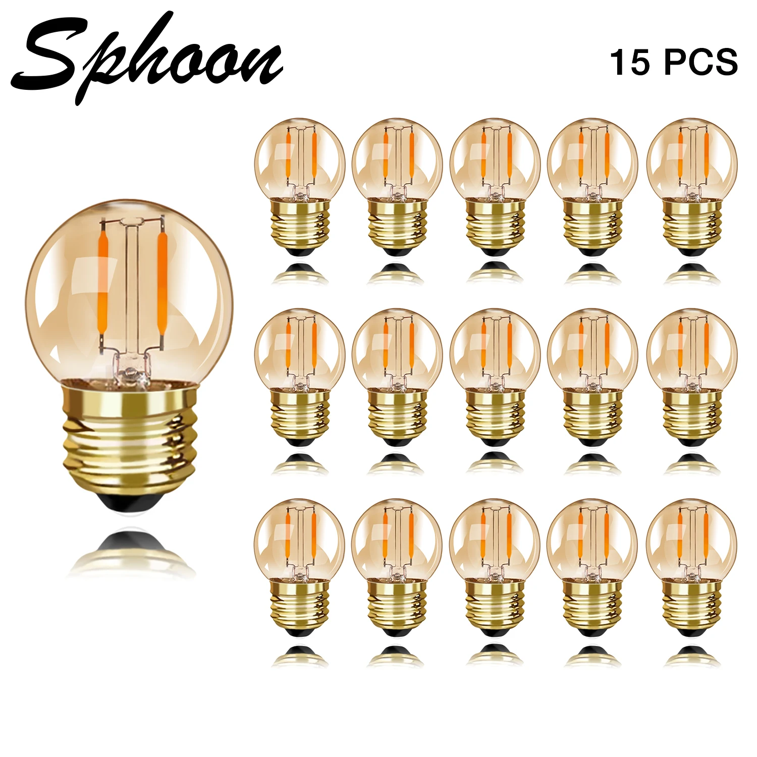 Sphoon Dimmable E27 Base Globe Light Bulb 1W G40 G14 Edison Warm White 2200K Amber LED Antique Mini Bulbs For Home Garden Decor
Sphoon Dimmable E27 Base Globe Light Bulb 1W G40 G14 Edison Warm White 2200K Amber LED Antique Mini Bulbs For Home Garden Decor
