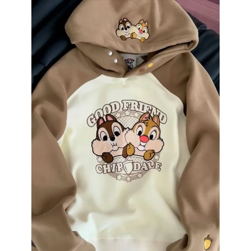 Хлопковые толстовки с капюшоном Chip & Dale для мальчиков и девочек, женские топы из бархата и утепления осенью и зимой, повседневная вышивка
Хлопковые толстовки с капюшоном Chip & Dale для мальчиков и девочек, женские топы из бархата и утепления осенью и зимой, повседневная вышивка