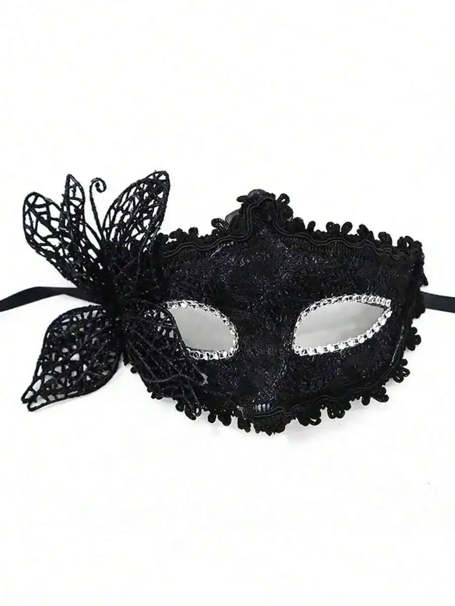 Black Lace Masquerade Mask With Butterfly Ornament Half Face Party Mask For Adults
Black Lace Masquerade Mask With Butterfly Ornament Half Face Party Mask For Adults