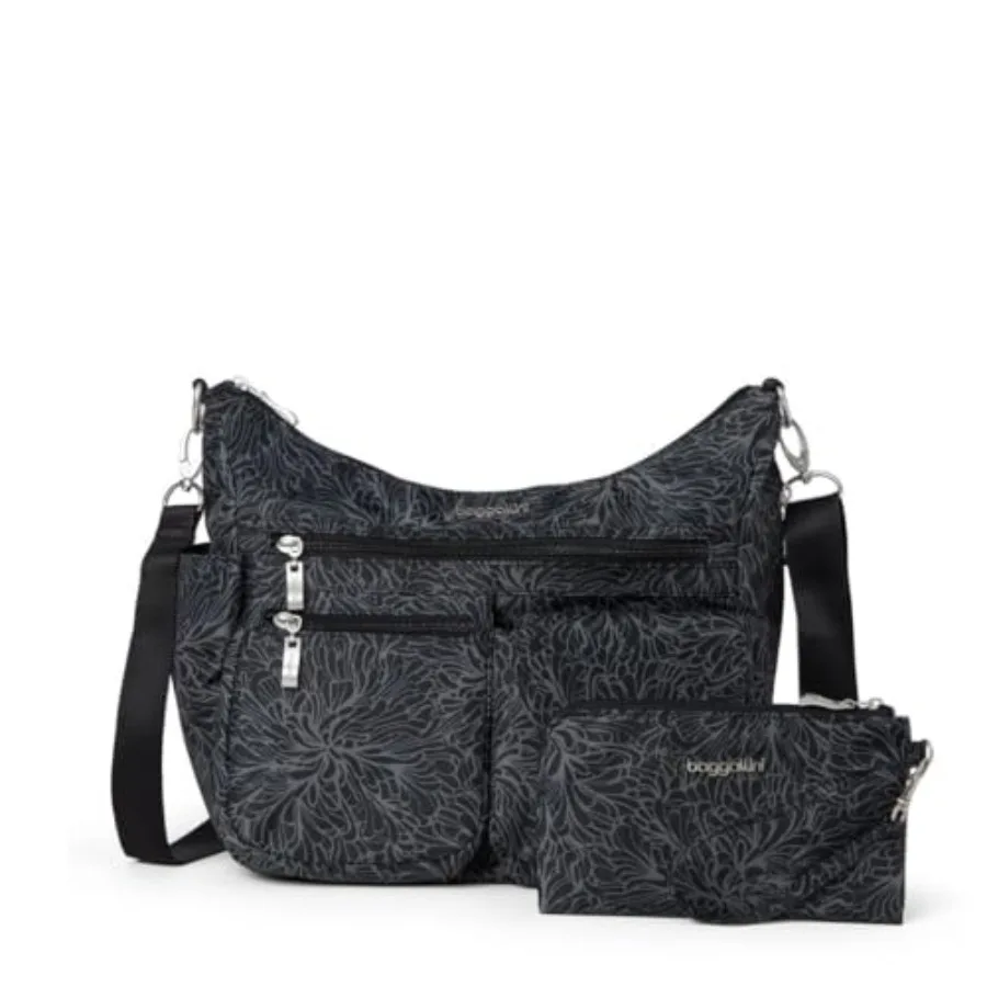 Modern Everywhere Crossbody Bag for Women: RFID-blocking hobo bag in durable nylon, sleek black, lightweight and secure for dai
Modern Everywhere Crossbody Bag for Women: RFID-blocking hobo bag in durable nylon, sleek black, lightweight and secure for dai