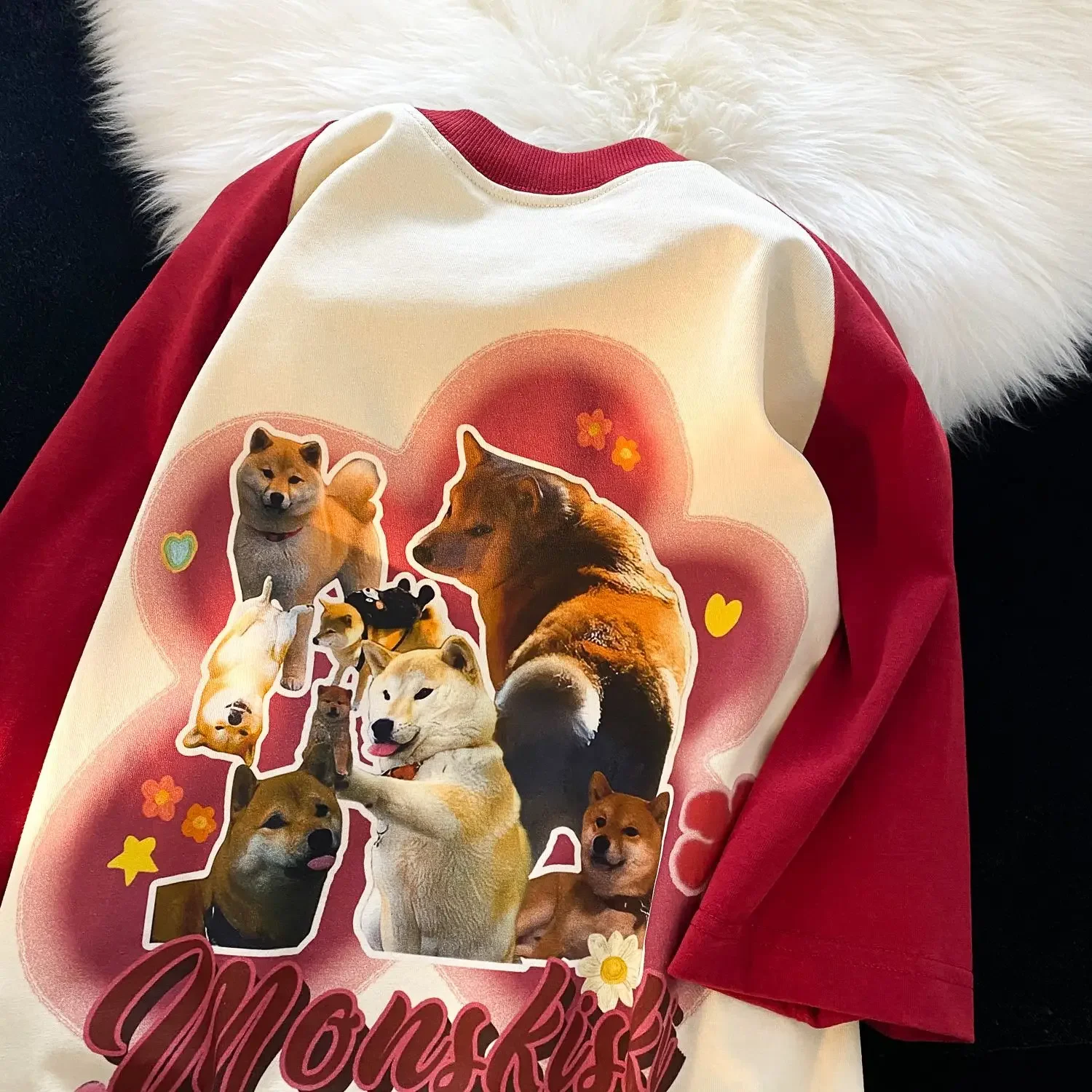 Japanese Personalized Retro Dog Print T-Shirt for Men and Women Raglan Sleeve Design Short Sleeve INS Top Fashion Summer
Japanese Personalized Retro Dog Print T-Shirt for Men and Women Raglan Sleeve Design Short Sleeve INS Top Fashion Summer