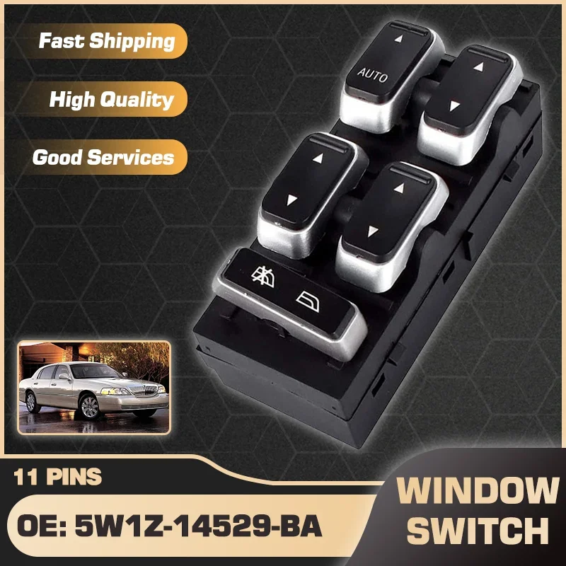 Front Left Car Power Window Switch For Lincoln Town Car FN145 MK3 2003 2004 2005 2006 2007 2008 2009 5W1Z-14529-BA Auto Parts
Front Left Car Power Window Switch For Lincoln Town Car FN145 MK3 2003 2004 2005 2006 2007 2008 2009 5W1Z-14529-BA Auto Parts