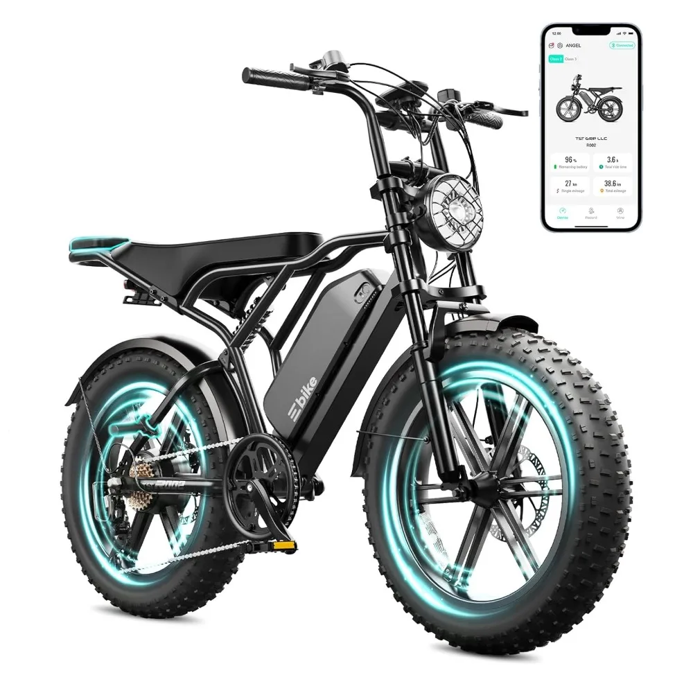 1500W Peak 28MPH Fat Tire Ebike 48V 15Ah/25Ah Removable Battery 20in Full Suspension 7-Speed 60/100Mi Range Off Road Custom
1500W Peak 28MPH Fat Tire Ebike 48V 15Ah/25Ah Removable Battery 20in Full Suspension 7-Speed 60/100Mi Range Off Road Custom