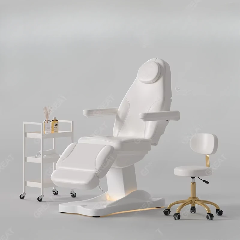 Modern white leather beauty salon furniture 3 motors electric facial spa bed luxury massage table treatment bed with led lights
Modern white leather beauty salon furniture 3 motors electric facial spa bed luxury massage table treatment bed with led lights