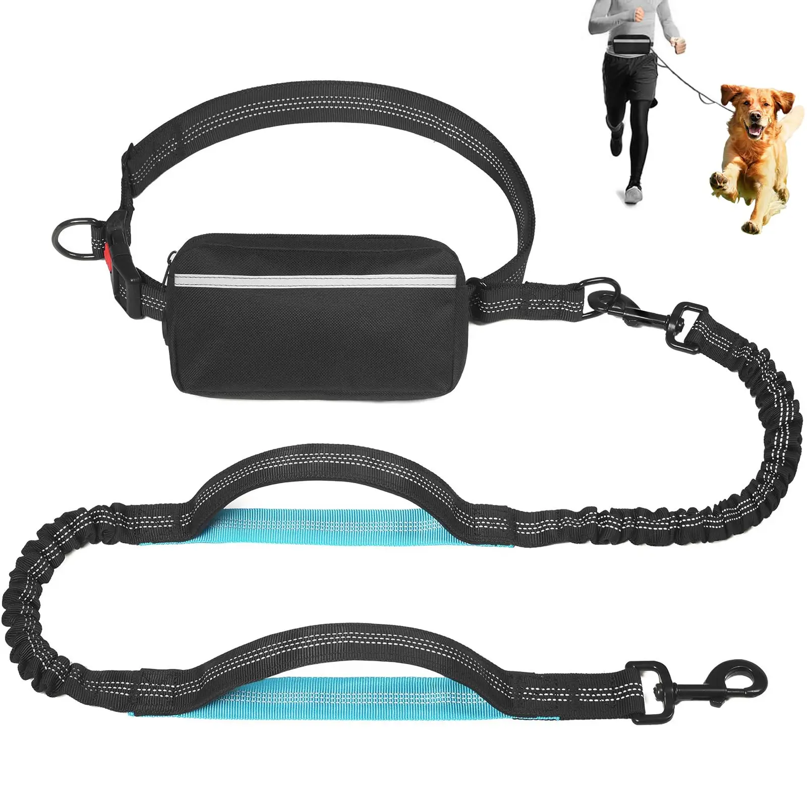 Hands Free Reflective Dog Leash with Zipper Pouch,Dual Padded Handles,Durable Bungee for Walking,Jogging and Running Your Dog
Hands Free Reflective Dog Leash with Zipper Pouch,Dual Padded Handles,Durable Bungee for Walking,Jogging and Running Your Dog