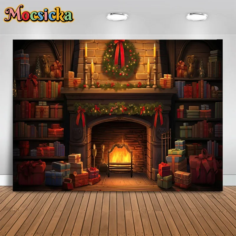 Mocsicka Christmas Photography Background Xmas Tree Fireplace Bookcase Backdrop New Year's Eve Birthday Party Photo Booth Banner
Mocsicka Christmas Photography Background Xmas Tree Fireplace Bookcase Backdrop New Year's Eve Birthday Party Photo Booth Banner