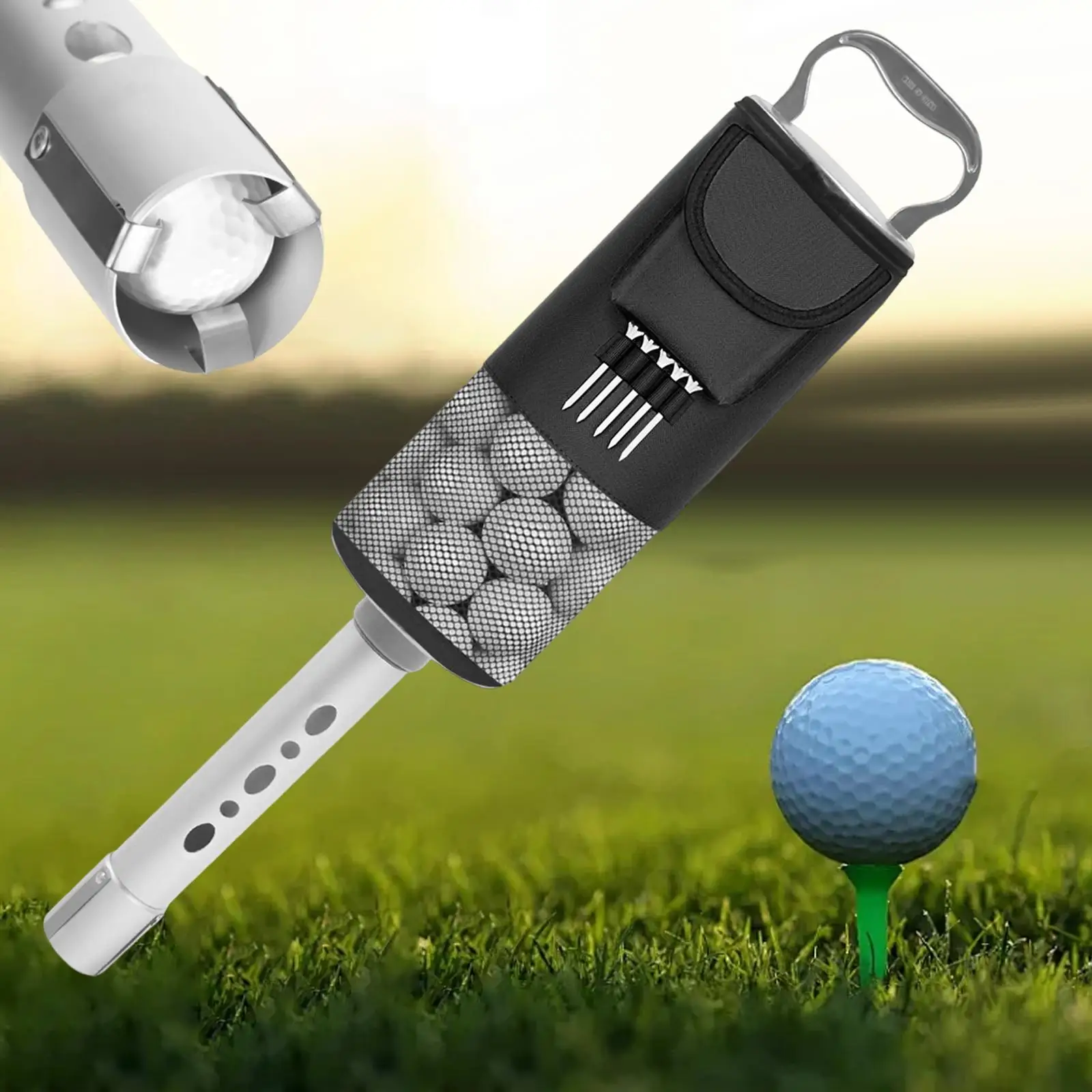 Golf Ball Retriever with 5 Golf Tees Picker Upper Golf Ball Collector Golf Ball Shagger Bag for Outdoor Activities Practicing
Golf Ball Retriever with 5 Golf Tees Picker Upper Golf Ball Collector Golf Ball Shagger Bag for Outdoor Activities Practicing
