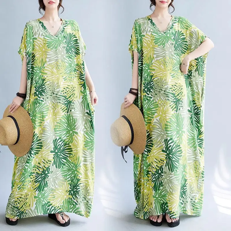 Summer Women's Clothing Large Size V-Neck Bohemian Style Floral Dress 2023 Fashion Casual Loose Oversized Super Long Dress Z1866
Summer Women's Clothing Large Size V-Neck Bohemian Style Floral Dress 2023 Fashion Casual Loose Oversized Super Long Dress Z1866