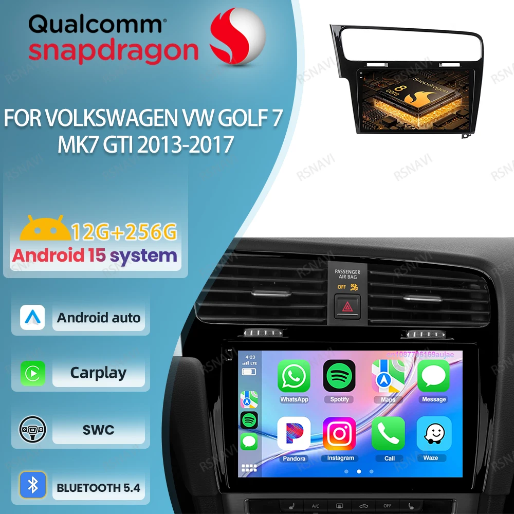 Car Radio Android 15 For Volkswagen VW Golf 7 MK7 GTI 2013-2017 Autoradio Qualcomm 4G LTE GPS Multimedia QLED DSP Navigation BT
Car Radio Android 15 For Volkswagen VW Golf 7 MK7 GTI 2013-2017 Autoradio Qualcomm 4G LTE GPS Multimedia QLED DSP Navigation BT