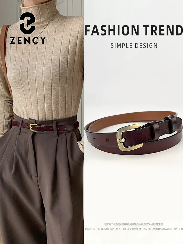Zency Cow Leather Skinny Belts For Women Classic Ladies Waist Belts With Pin Buckle For Dresses Sweater Jeans
Zency Cow Leather Skinny Belts For Women Classic Ladies Waist Belts With Pin Buckle For Dresses Sweater Jeans