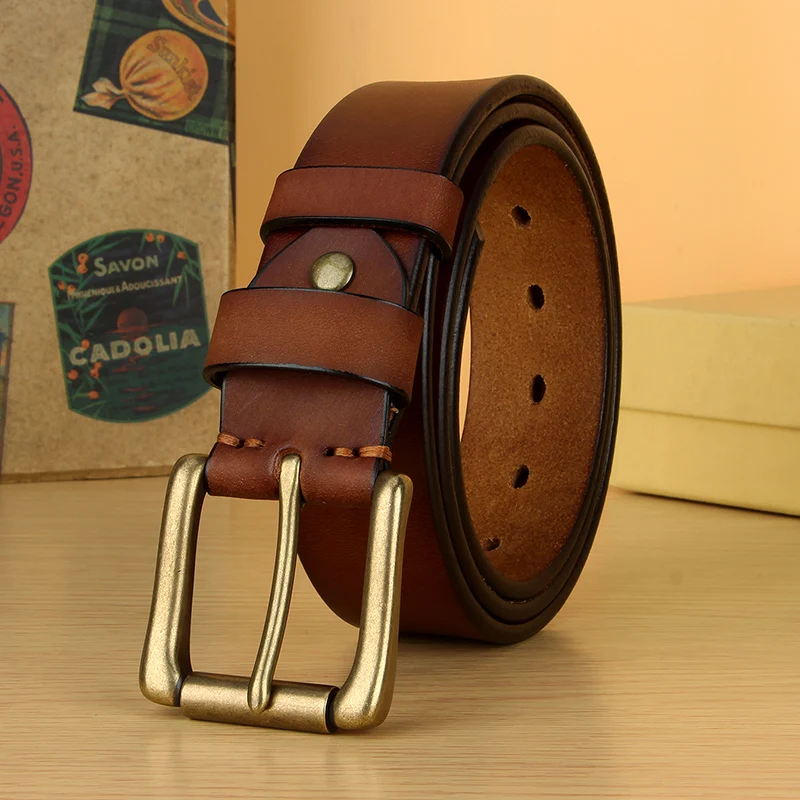 5mm Thicken Full Grain Leather Mens Belt Heavy Duty Mens Work Belt Mens Belt High Hardness Solid Brass Pin Buckle Brown Belt
5mm Thicken Full Grain Leather Mens Belt Heavy Duty Mens Work Belt Mens Belt High Hardness Solid Brass Pin Buckle Brown Belt