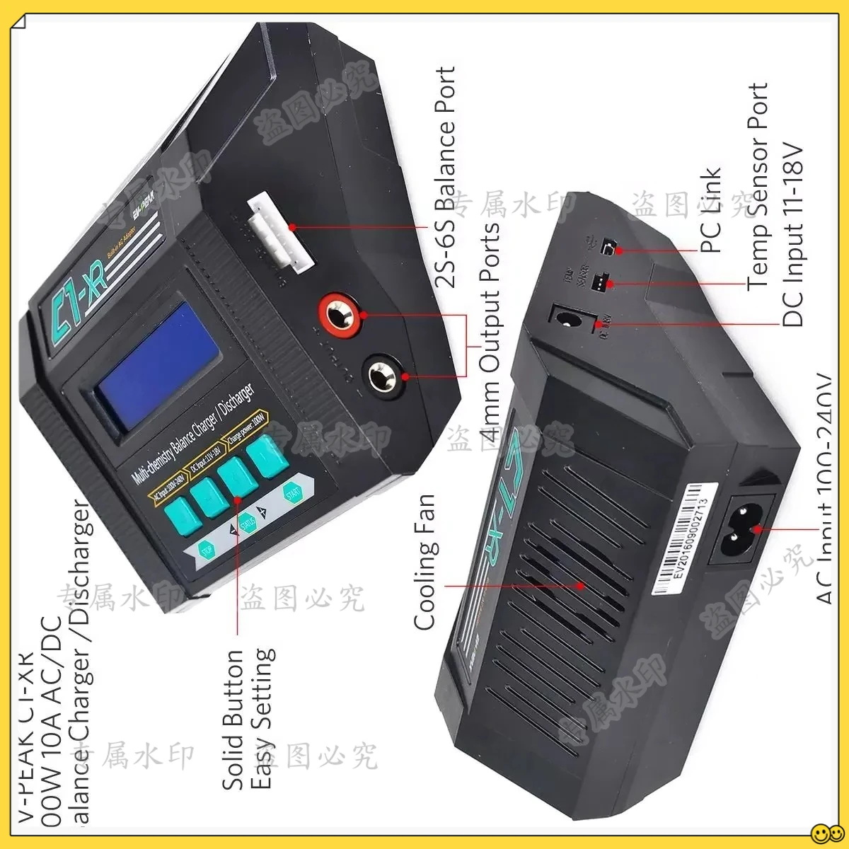 Многофункциональное зарядное устройство EV-Peak C1-XR 100 Вт 10 А с двойным входом AC/DC, поддержкой LiHV, легким балансированием AC, для Ni-MH аккумуляторов, с защитой от перегрузки по току
Многофункциональное зарядное устройство EV-Peak C1-XR 100 Вт 10 А с двойным входом AC/DC, поддержкой LiHV, легким балансированием AC, для Ni-MH аккумуляторов, с защитой от перегрузки по току