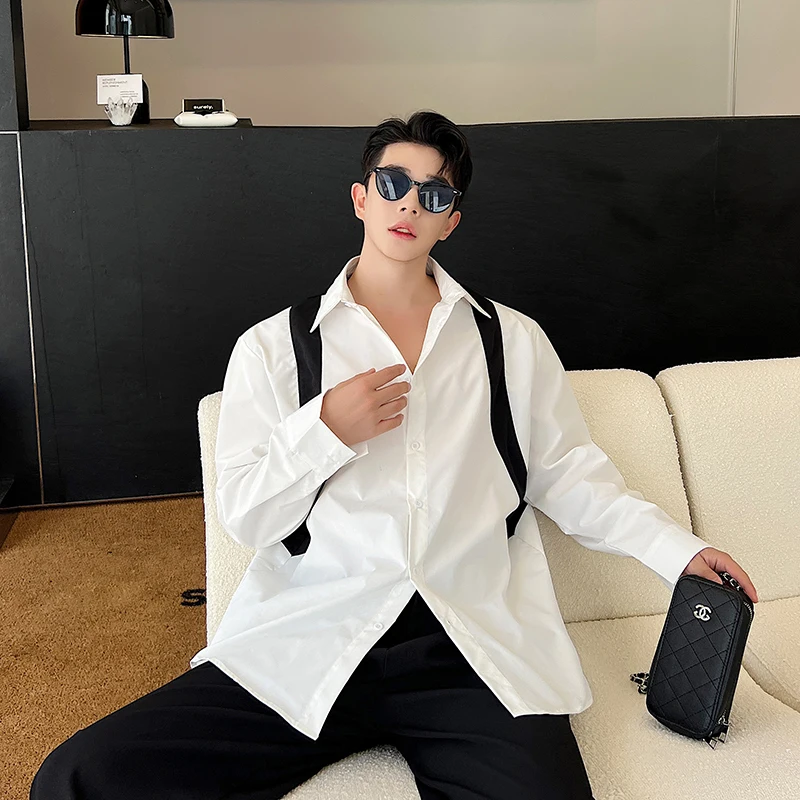 Casual Long Sleeve Men's Shirt Color Block Design Loose Fit Stylish Hairdresser Trend Autumn Korean Version Youth Popular Shirt
Casual Long Sleeve Men's Shirt Color Block Design Loose Fit Stylish Hairdresser Trend Autumn Korean Version Youth Popular Shirt