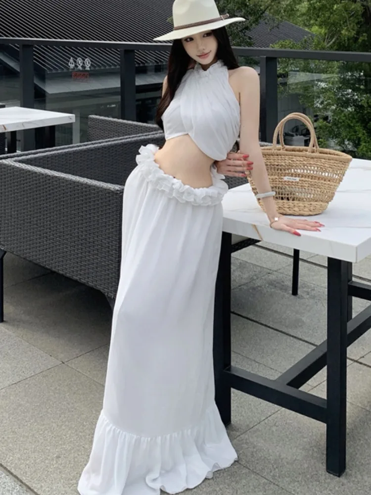 Island Vacation Set Slim Fit Cross Neck Top Women's Lace Hem Skirt Two Piece Set Beach Skirt Fashionable Summer Outfit
Island Vacation Set Slim Fit Cross Neck Top Women's Lace Hem Skirt Two Piece Set Beach Skirt Fashionable Summer Outfit