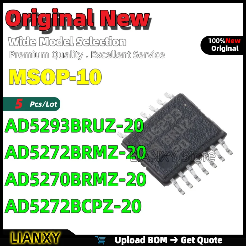 5 шт. MSOP-10 AD5293BRUZ-20 AD5272BRMZ-20 AD5270BRMZ-20 AD5272BCPZ-20 цифровой потенциометр новый оригинальный
5 шт. MSOP-10 AD5293BRUZ-20 AD5272BRMZ-20 AD5270BRMZ-20 AD5272BCPZ-20 цифровой потенциометр новый оригинальный