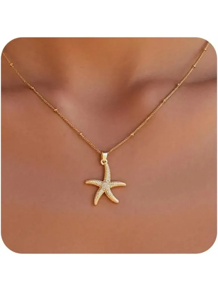 Turtle Necklace for Women 14K Gold Plated Crabs Seashell Starfish Ocean Necklace Shell Pendant Necklaces for Women Jewelry Gift
Turtle Necklace for Women 14K Gold Plated Crabs Seashell Starfish Ocean Necklace Shell Pendant Necklaces for Women Jewelry Gift