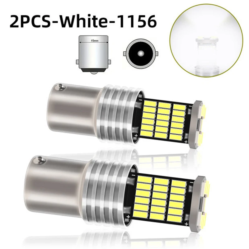2PCS 11561157 BA15S P21W S257506 LED Bulbs High Power 45 Pieces 4014SMD Suitable For all cars Ultra Bright Reversing Light White
2PCS 11561157 BA15S P21W S257506 LED Bulbs High Power 45 Pieces 4014SMD Suitable For all cars Ultra Bright Reversing Light White