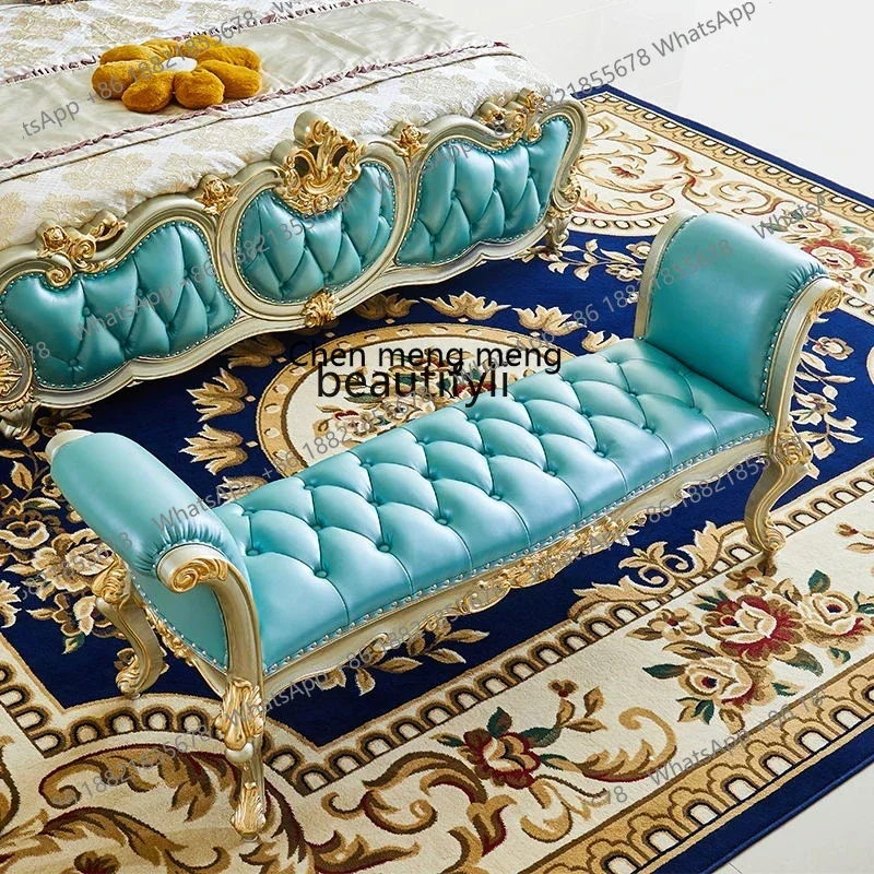 B178 European style bedside stool bedroom full solid wood carving flower bench leisure pastoral style bedside thickened leather
B178 European style bedside stool bedroom full solid wood carving flower bench leisure pastoral style bedside thickened leather