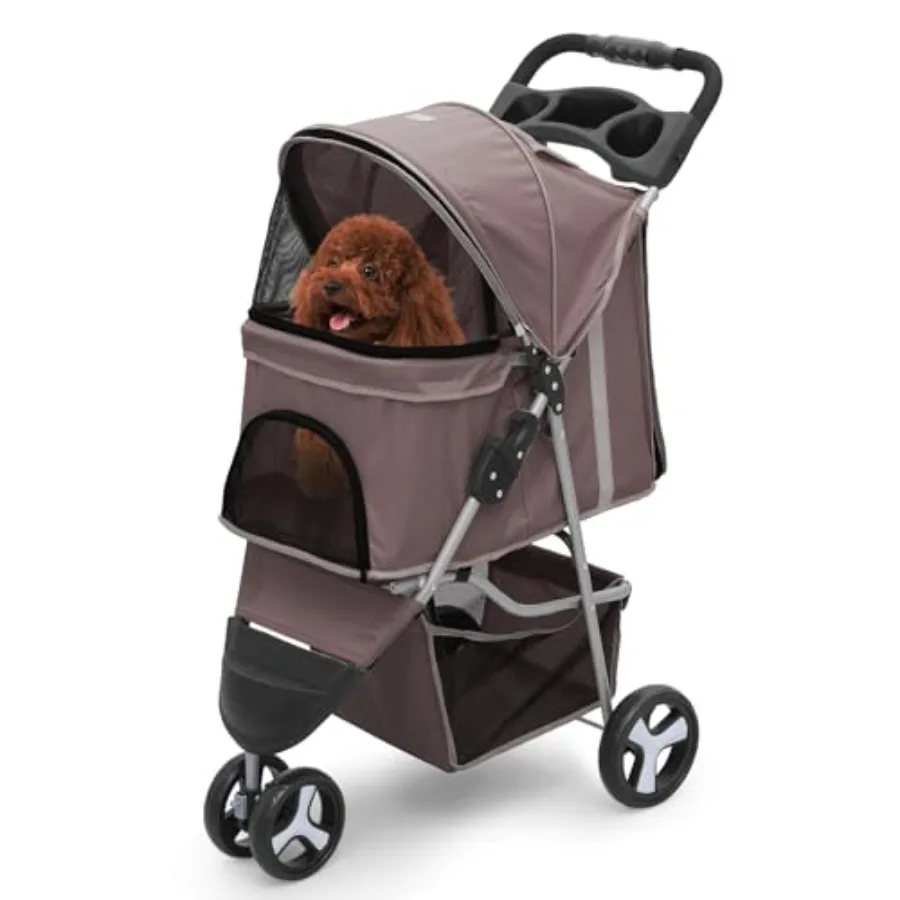Dog Stroller for Dogs and Cats, Foldable Pet Jogger Stroller with Cup Holders, Cat Stroller w/Bottom Storage, Coffee Color, Lig
Dog Stroller for Dogs and Cats, Foldable Pet Jogger Stroller with Cup Holders, Cat Stroller w/Bottom Storage, Coffee Color, Lig