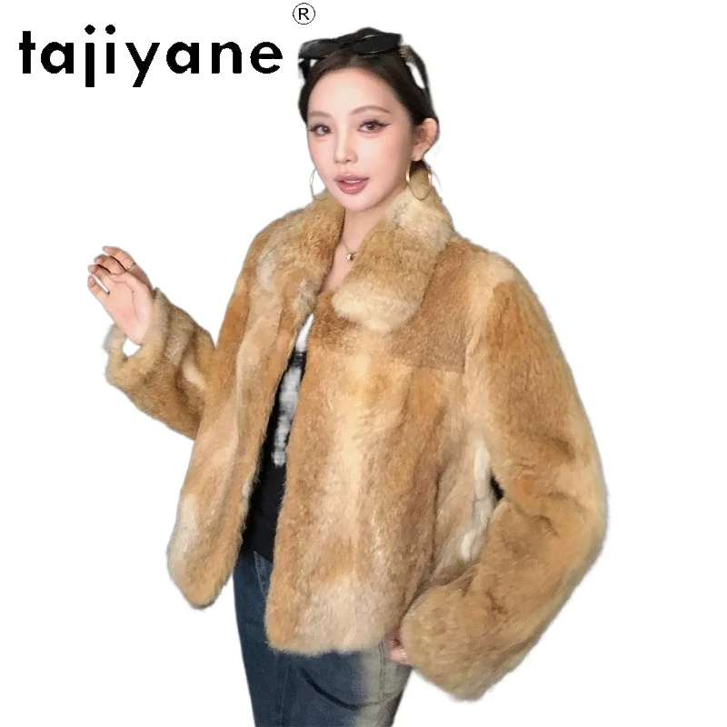 TAJIYANE Real Rabbit Fur Coat Woman Retro Furry Tops Shearling Fur Jacket Short Winter Coat Women Chic Jackets Lapel Дубленка
TAJIYANE Real Rabbit Fur Coat Woman Retro Furry Tops Shearling Fur Jacket Short Winter Coat Women Chic Jackets Lapel Дубленка