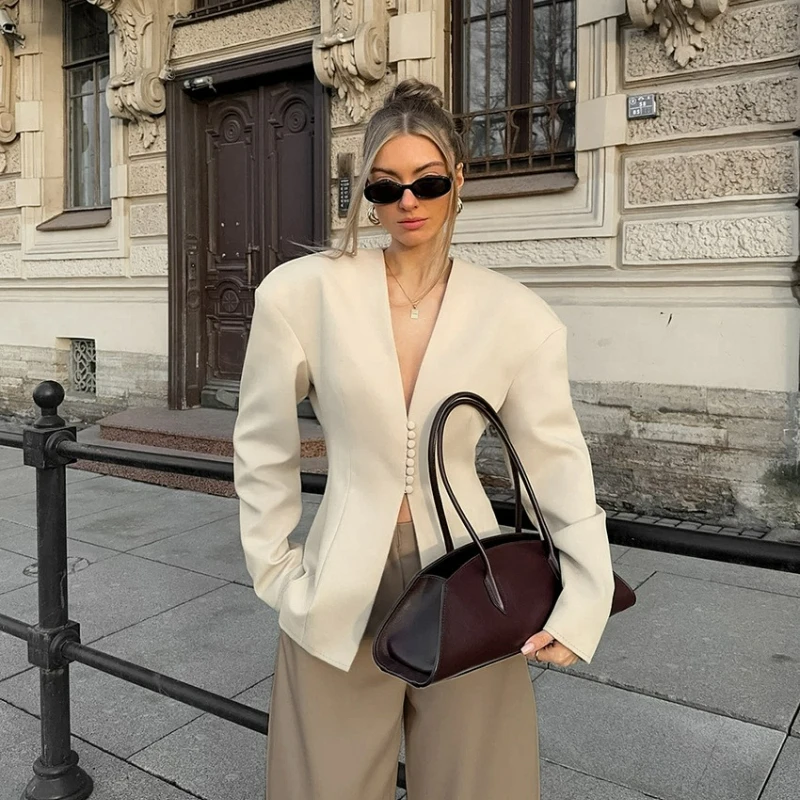 Новинка осени 2026: Модный сексуальный нишевый пиджак премиум-класса с V-образным вырезом и длинными рукавами, приталенный, женский, абрикосовый, повседневный кардиган
Новинка осени 2026: Модный сексуальный нишевый пиджак премиум-класса с V-образным вырезом и длинными рукавами, приталенный, женский, абрикосовый, повседневный кардиган