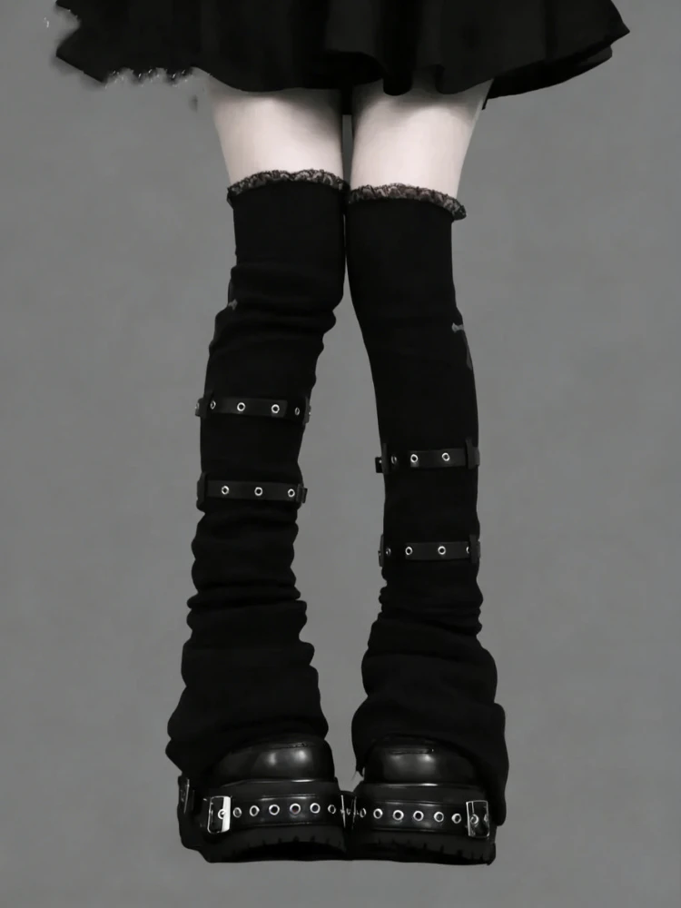 Gothic Cross Print Lolita Lace Large Flared Knitted Socks Women Subculture Japanese Style Leg Warmers Thigh High Socks
Gothic Cross Print Lolita Lace Large Flared Knitted Socks Women Subculture Japanese Style Leg Warmers Thigh High Socks