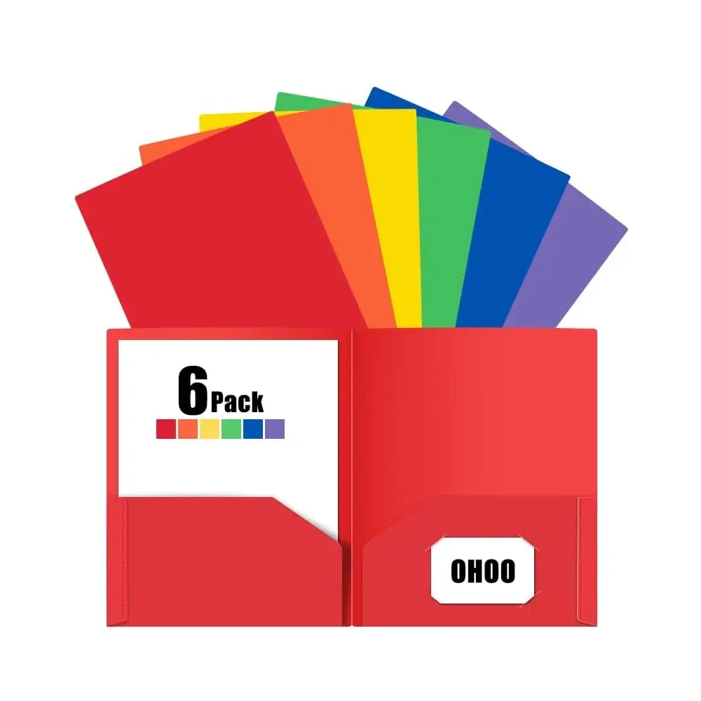 6 Pack Folders with Pockets Plastic Paper File Folder for School Office Home Business Fit Letter Size Paper Rainbow Colorful
6 Pack Folders with Pockets Plastic Paper File Folder for School Office Home Business Fit Letter Size Paper Rainbow Colorful