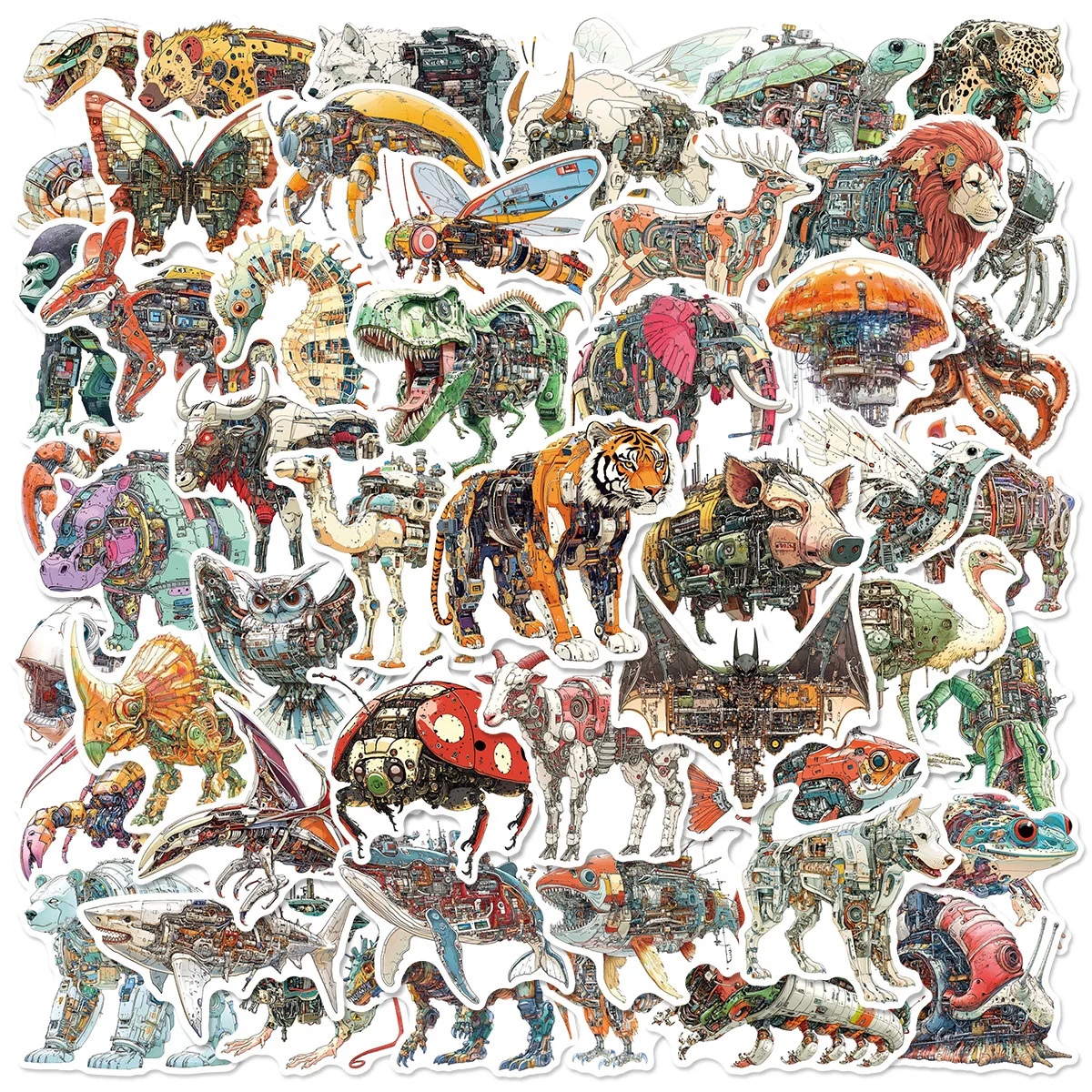 10/30/50PCS Mechanical Animal Graffiti Sticker Funny Mechanical Dinosaur Cartoon Decal Notebook Phone Guitar Skateboard Kid Toys
10/30/50PCS Mechanical Animal Graffiti Sticker Funny Mechanical Dinosaur Cartoon Decal Notebook Phone Guitar Skateboard Kid Toys