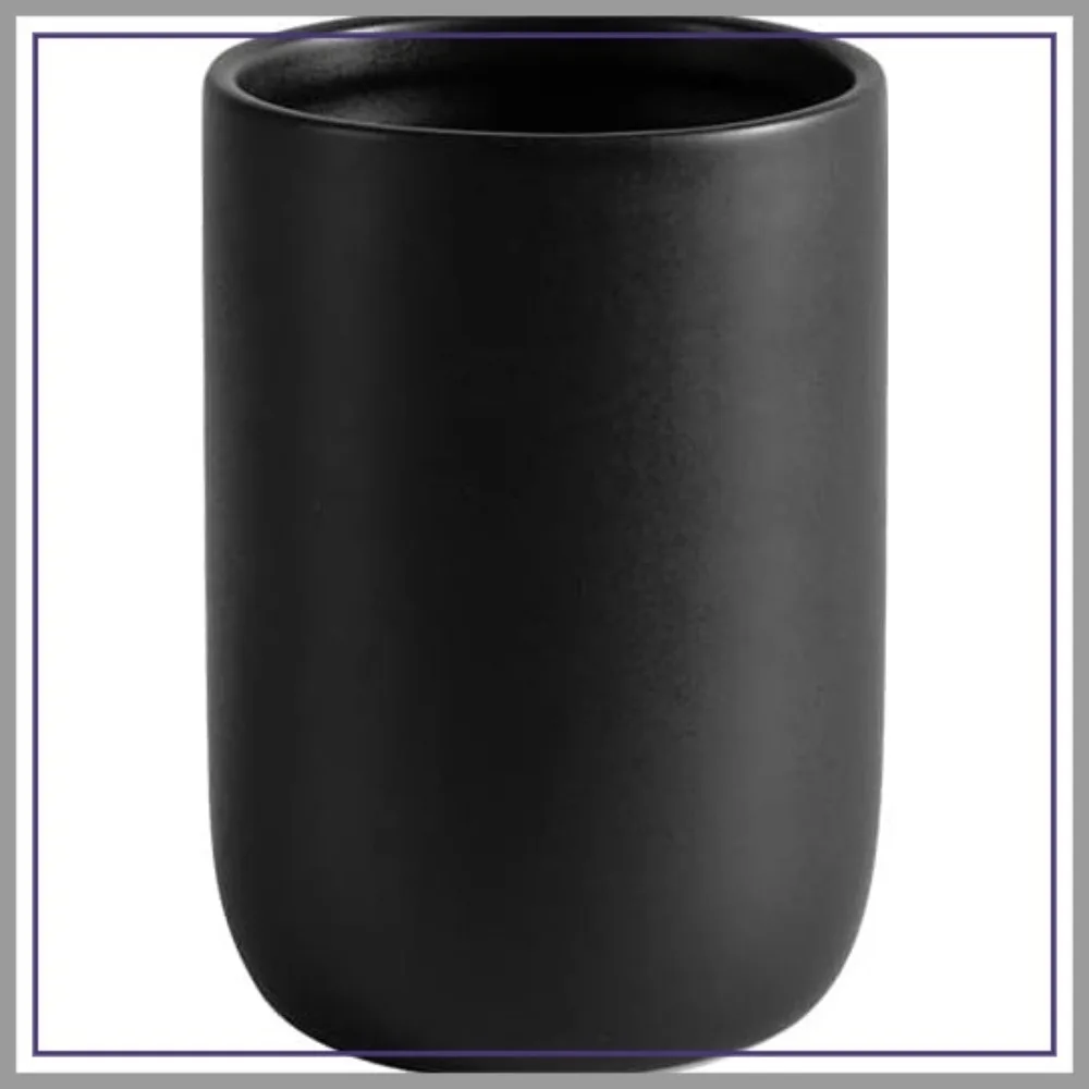 Matte Black Ceramic Toothbrush Cup Holder Bathroom Storage Organizer
Matte Black Ceramic Toothbrush Cup Holder Bathroom Storage Organizer