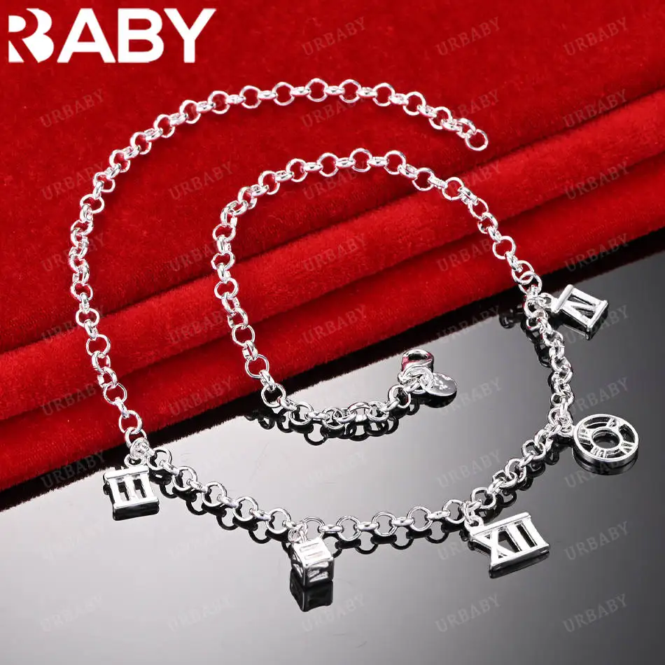 URBABY 48cm 925 Sterling Silver Roman Numeral Chain Necklace For Women Men Anniversary Popular Wild Fashion Romantic Jewelry
URBABY 48cm 925 Sterling Silver Roman Numeral Chain Necklace For Women Men Anniversary Popular Wild Fashion Romantic Jewelry