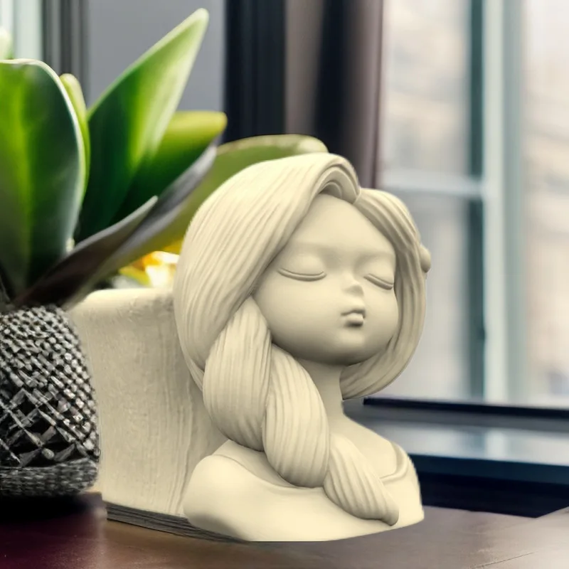 C301 Big braid Girl Flower Pot Succulent Pen Holder DIY Making Resin Concrete Vase Cactus Silicone Mold Home Decor Tool
C301 Big braid Girl Flower Pot Succulent Pen Holder DIY Making Resin Concrete Vase Cactus Silicone Mold Home Decor Tool