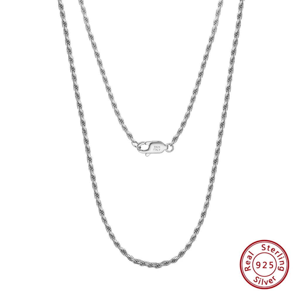 KISS MANDY Rhodium Plated 925 Sterling Silver Diamond-Cut Rope Chain Necklace with 1.7mm Width for Women Party Jewelry SC29
KISS MANDY Rhodium Plated 925 Sterling Silver Diamond-Cut Rope Chain Necklace with 1.7mm Width for Women Party Jewelry SC29