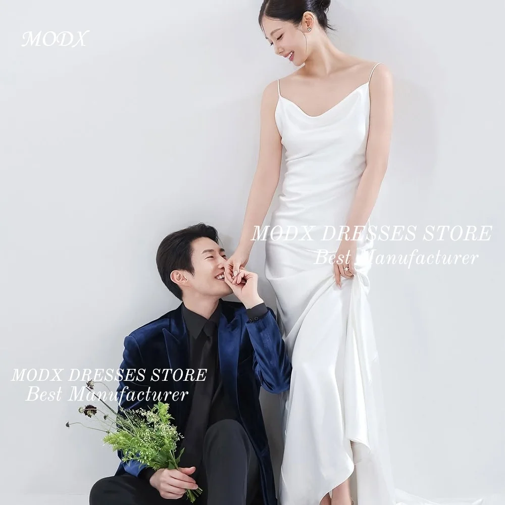 MODX Simple Satin A-Line Korean Wedding Dress Spaghetti Straps Bridal Gown for Photo shoots Vestidos Novias Boda Women Customize
MODX Simple Satin A-Line Korean Wedding Dress Spaghetti Straps Bridal Gown for Photo shoots Vestidos Novias Boda Women Customize