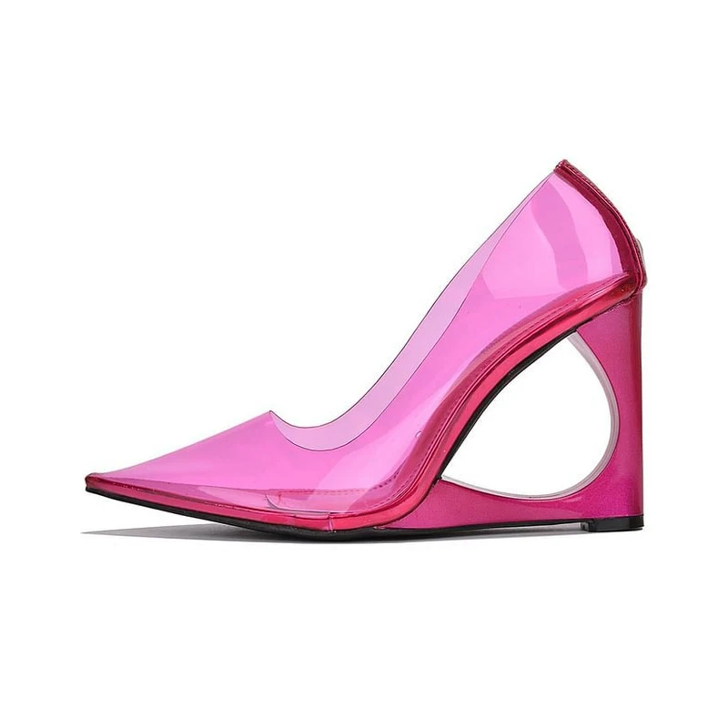 Pink Clear Pvc Pointed Toe Hollow Cutout Wedge Heels Pumps Woman Summer 2026 Slip-On Party Dress Shoes Ladies Trendy Nightclub
Pink Clear Pvc Pointed Toe Hollow Cutout Wedge Heels Pumps Woman Summer 2026 Slip-On Party Dress Shoes Ladies Trendy Nightclub