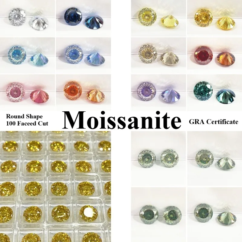 Moissanite Round Shape 100 Faceed Cut VVS1 with Certificate High Quality Loose Gemstones for Custom Jewelry Making
Moissanite Round Shape 100 Faceed Cut VVS1 with Certificate High Quality Loose Gemstones for Custom Jewelry Making