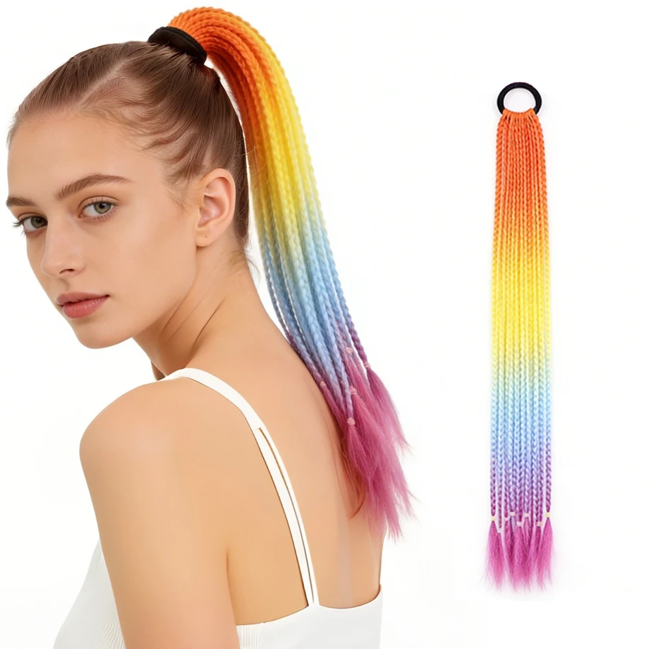 Two-Tone Synthetic Gradient Ponytail Hair Extension Elastic Tie Straight Sleek Wrap Around Braid Braid Ponytail 24Inch for Women
Two-Tone Synthetic Gradient Ponytail Hair Extension Elastic Tie Straight Sleek Wrap Around Braid Braid Ponytail 24Inch for Women