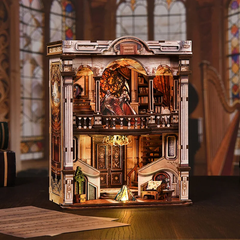 3DWooden Book Nook Kit,Dream Theater Miniature House,DIY Stress Relief Craft,Gothic Style Model Gift for Hobbyists
3DWooden Book Nook Kit,Dream Theater Miniature House,DIY Stress Relief Craft,Gothic Style Model Gift for Hobbyists