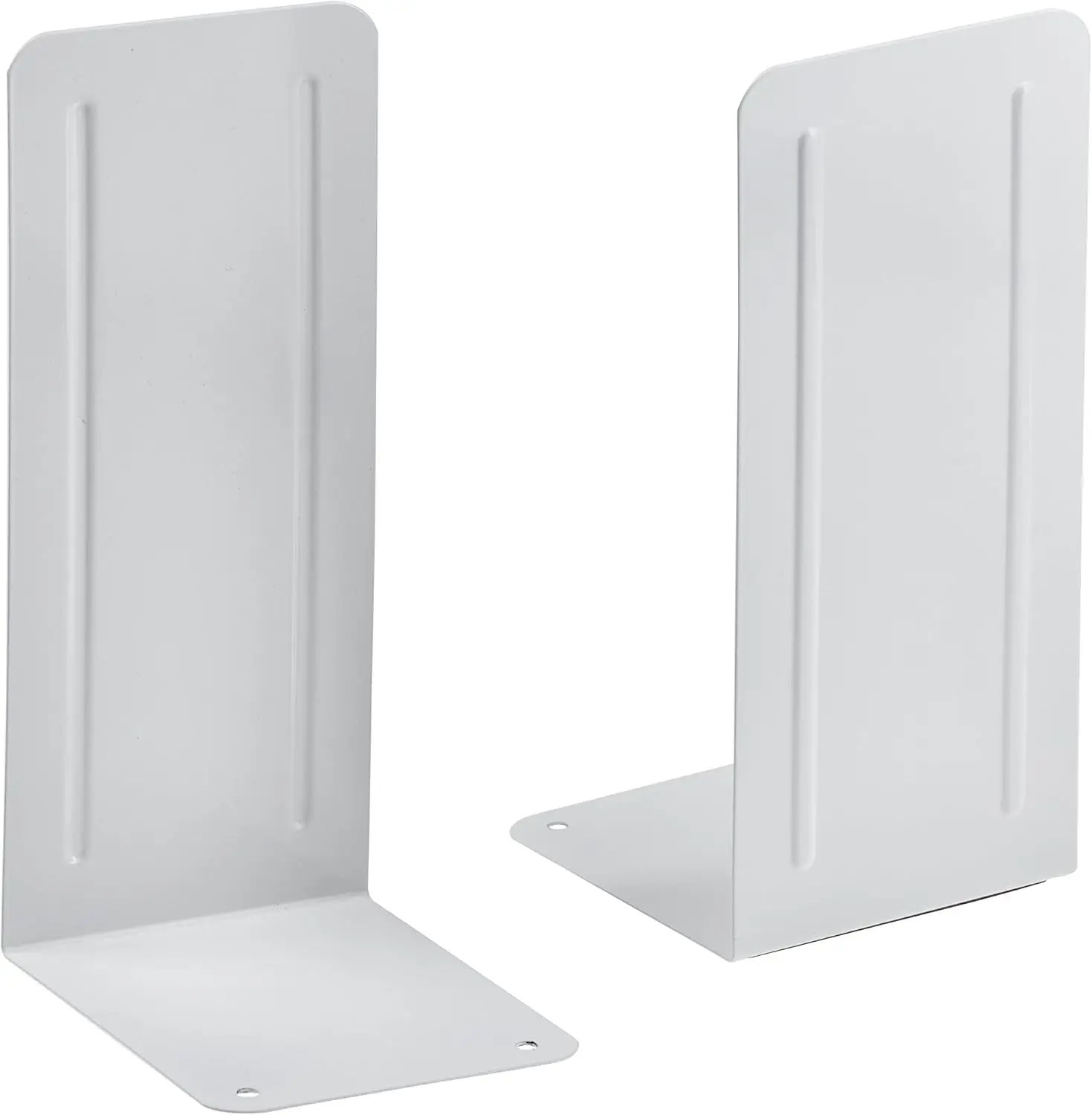 Heavy Duty Steel Bookends, Non-Skid, Large 9"H, White, 2-Pack
Heavy Duty Steel Bookends, Non-Skid, Large 9"H, White, 2-Pack