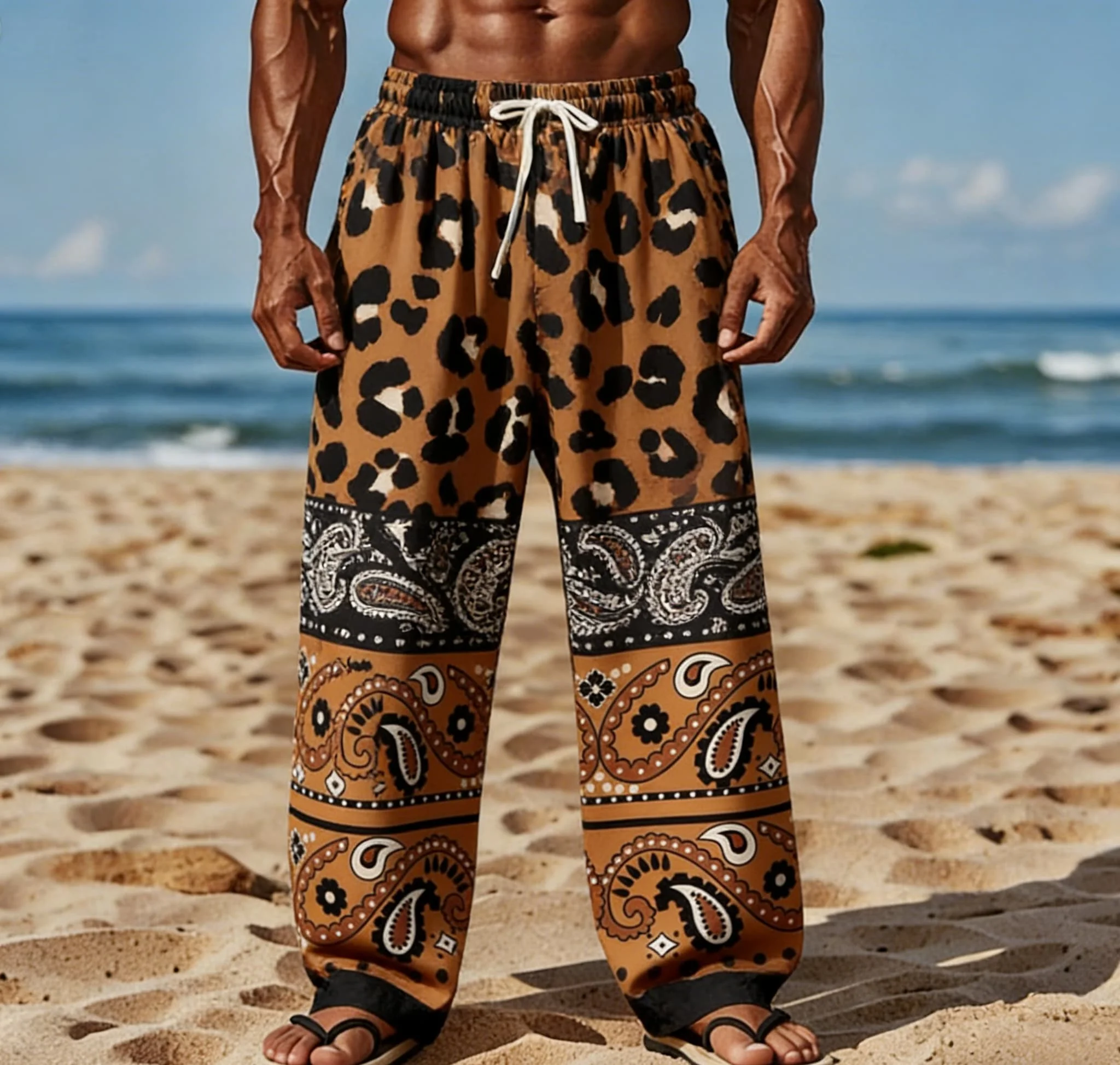 Men's Summer New Leopard Print Paisley Patchwork Pattern Print Beach Casual Pants
Men's Summer New Leopard Print Paisley Patchwork Pattern Print Beach Casual Pants