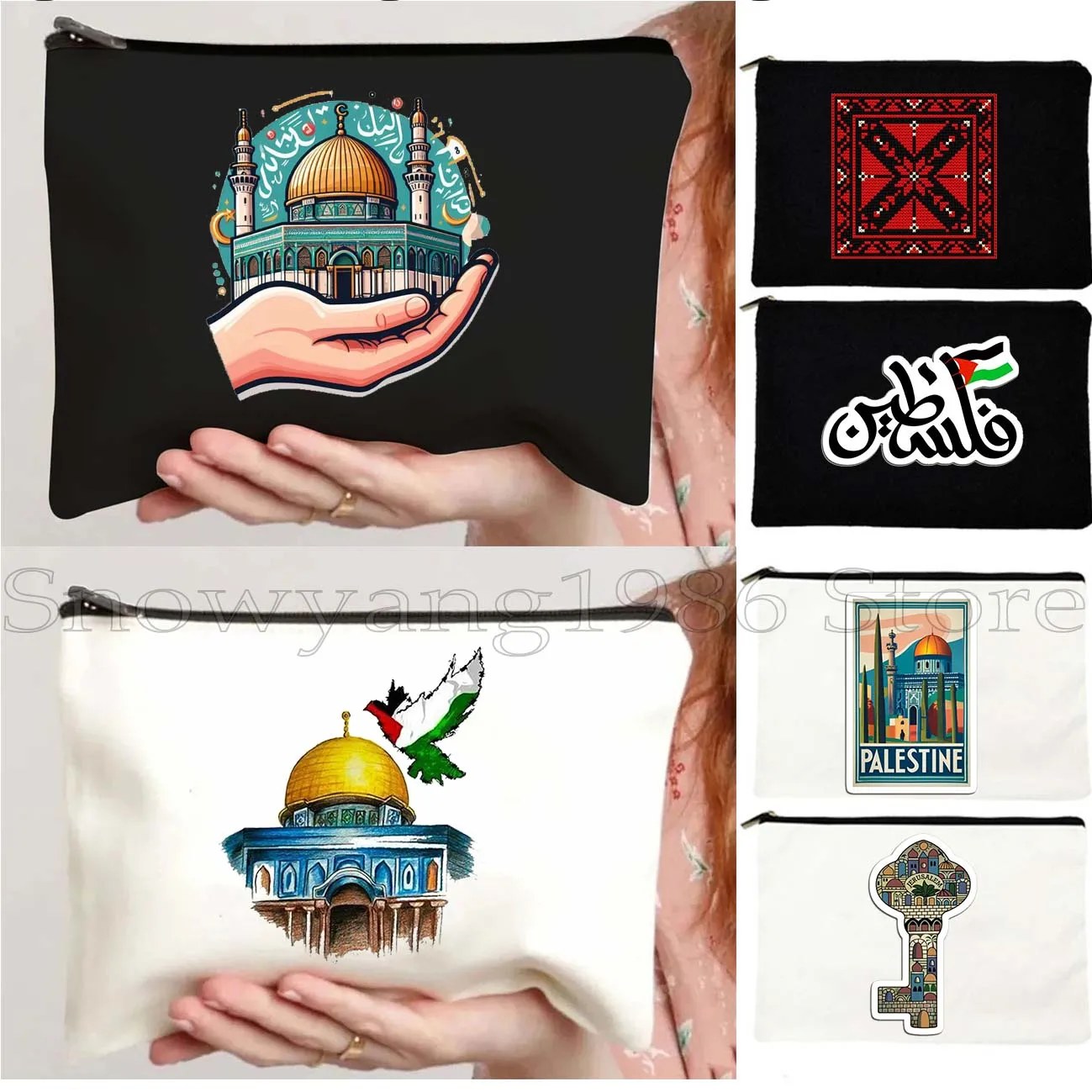 Al Aqsa Mosque Tatreez Embroidery Pattern Love Peace Cute Arabic Gifts Quotes Cosmetic Bags Makeup Toilet Bag Pencil Case Pouch
Al Aqsa Mosque Tatreez Embroidery Pattern Love Peace Cute Arabic Gifts Quotes Cosmetic Bags Makeup Toilet Bag Pencil Case Pouch