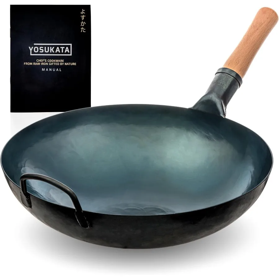 14 Round Bottom Carbon Steel Wok Pan Blue Pre-Seasoned Pow Wok for Stir Fry BBQ Camping Ideal for Traditional Japanese Chinese
14 Round Bottom Carbon Steel Wok Pan Blue Pre-Seasoned Pow Wok for Stir Fry BBQ Camping Ideal for Traditional Japanese Chinese