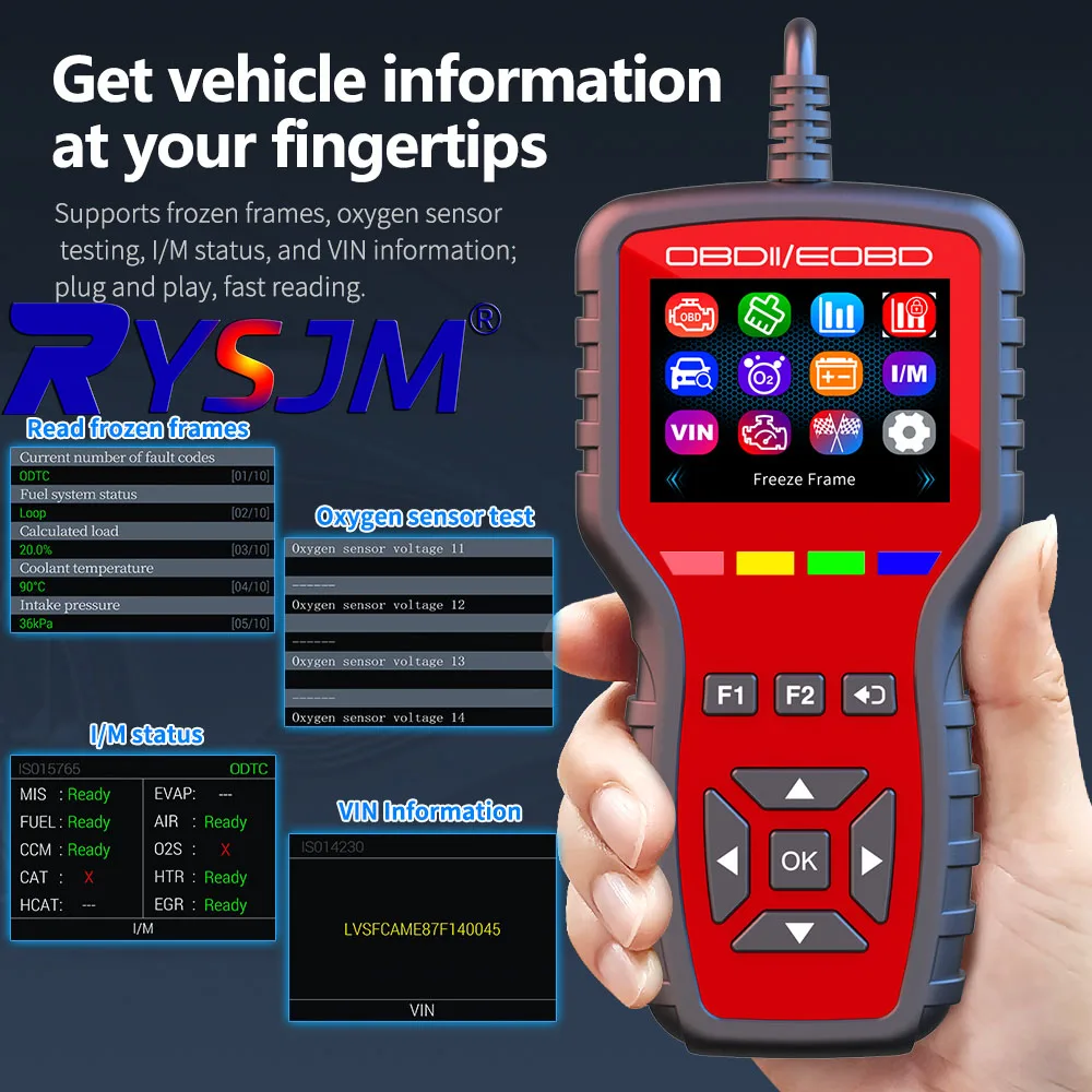 OBD2 Scanner - Handheld Vehicle Inspection and Fault Diagnostic Tester with Live Data, Battery Test
OBD2 Scanner - Handheld Vehicle Inspection and Fault Diagnostic Tester with Live Data, Battery Test