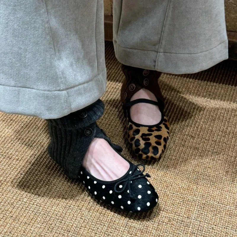 Women's Polka Dot & Leopard Print Ballet Flats Bow Decor Faux Leather Round Toe Slip on Retro French Style Shoes Spring 2026
Women's Polka Dot & Leopard Print Ballet Flats Bow Decor Faux Leather Round Toe Slip on Retro French Style Shoes Spring 2026