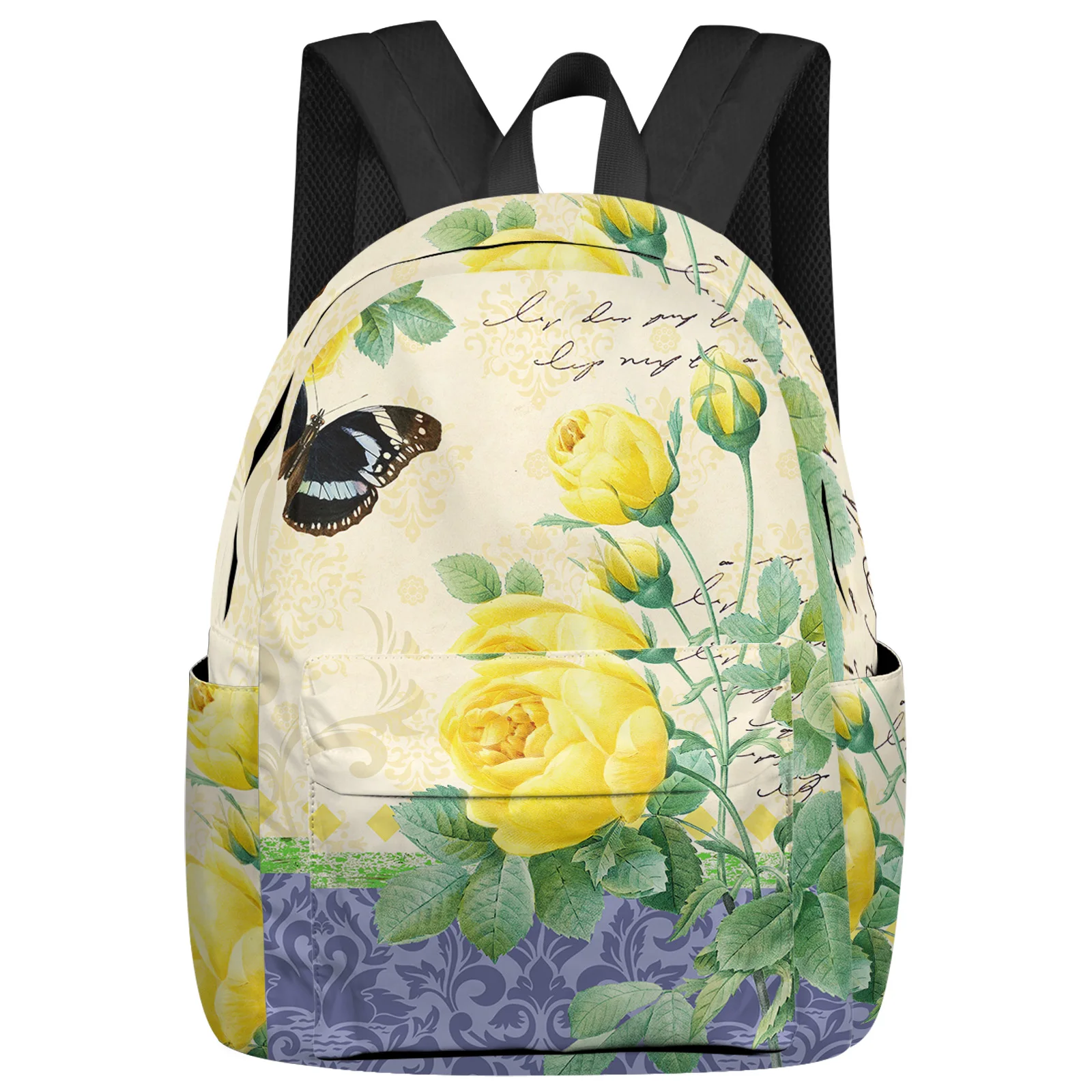 Antique Plant Flower Butterfly Yellow Rose Backpacks Custom Student School Bags Laptop Backpack Men Women Female Travel Mochila
Antique Plant Flower Butterfly Yellow Rose Backpacks Custom Student School Bags Laptop Backpack Men Women Female Travel Mochila